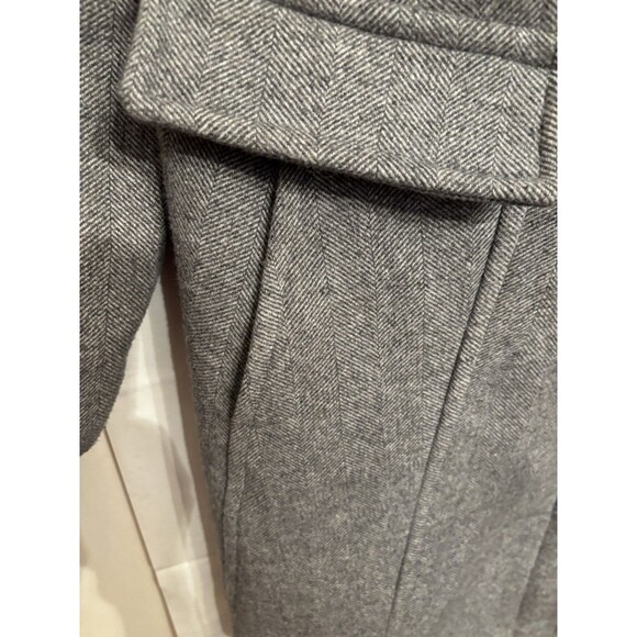 Calvin Klein Wool Blend Gray Tweed Stand Collar Walker Coat Women’s Sz 18 Zips - Picture 8 of 15